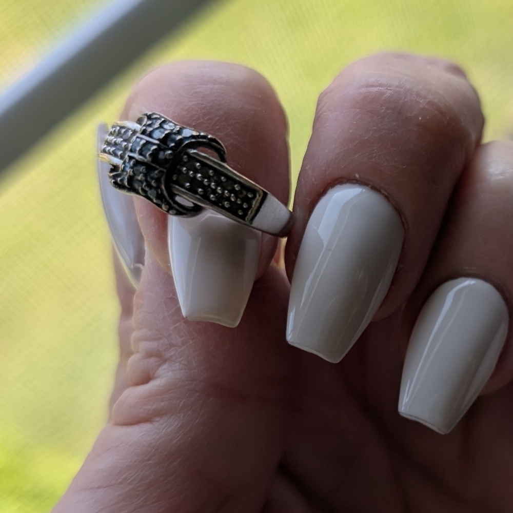 Diamond Blue & White  Diamonds Ring Size 7